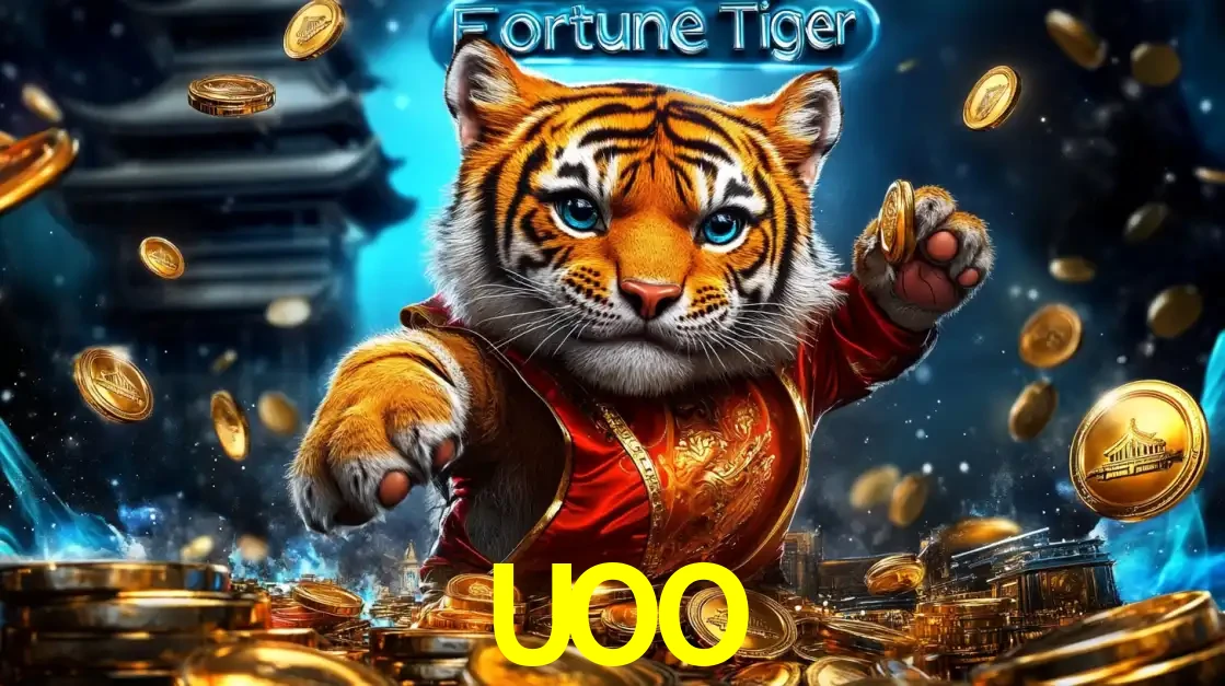Imagem promocional do jogo de slot Fortune Tiger, com um tigre majestoso em traje tradicional cercado por uma fortuna em moedas de ouro, disponível agora no cassino UOO.